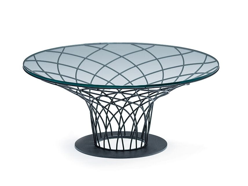 Круглый стол из стали и хрусталя Cattelan italia гнездо ARCH-00117680