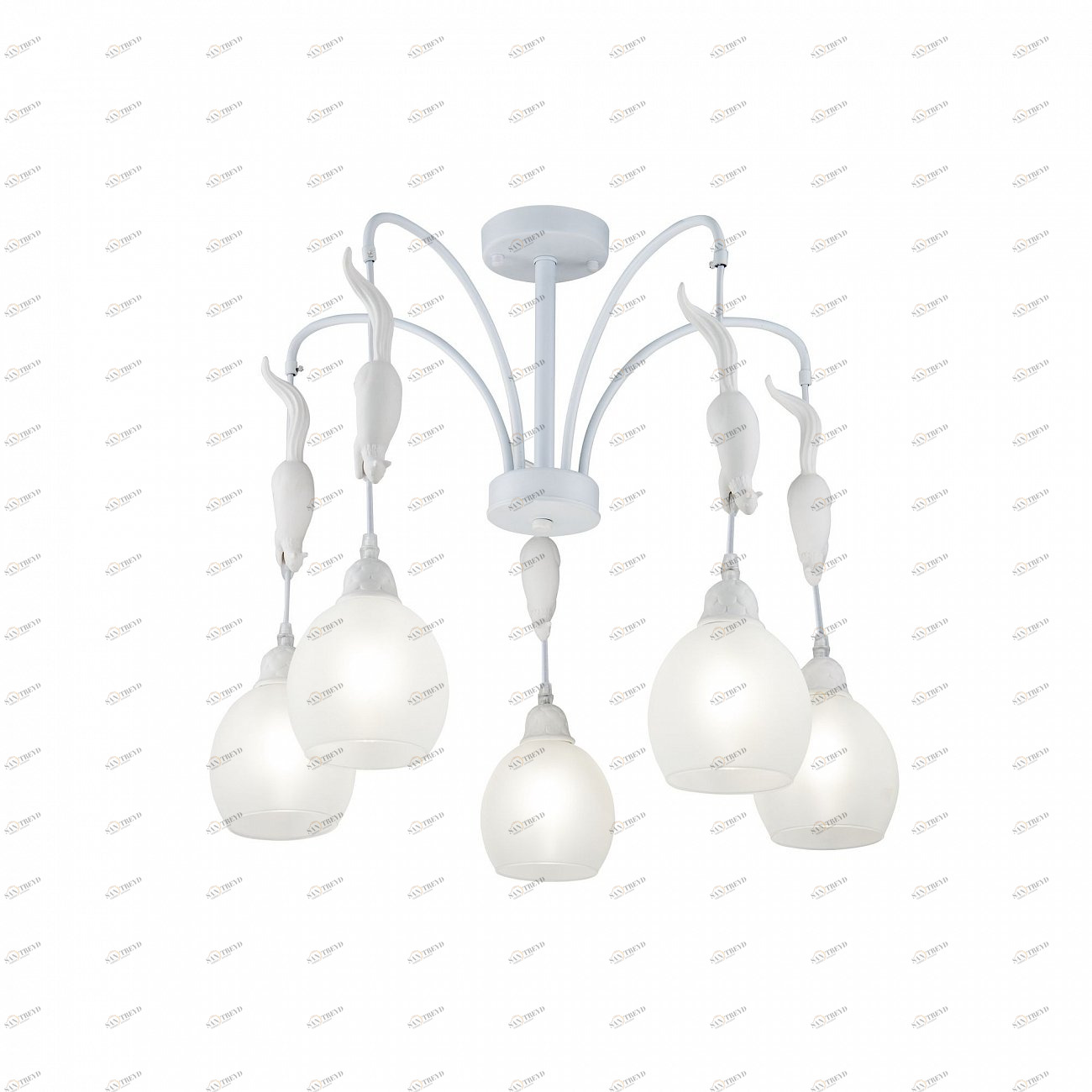 Люстра подвесная белая Squirrel FR5010PL-05W FREYA ДИЗАЙНЕРСКИЕ, MODERN 00-3956398 Белый 