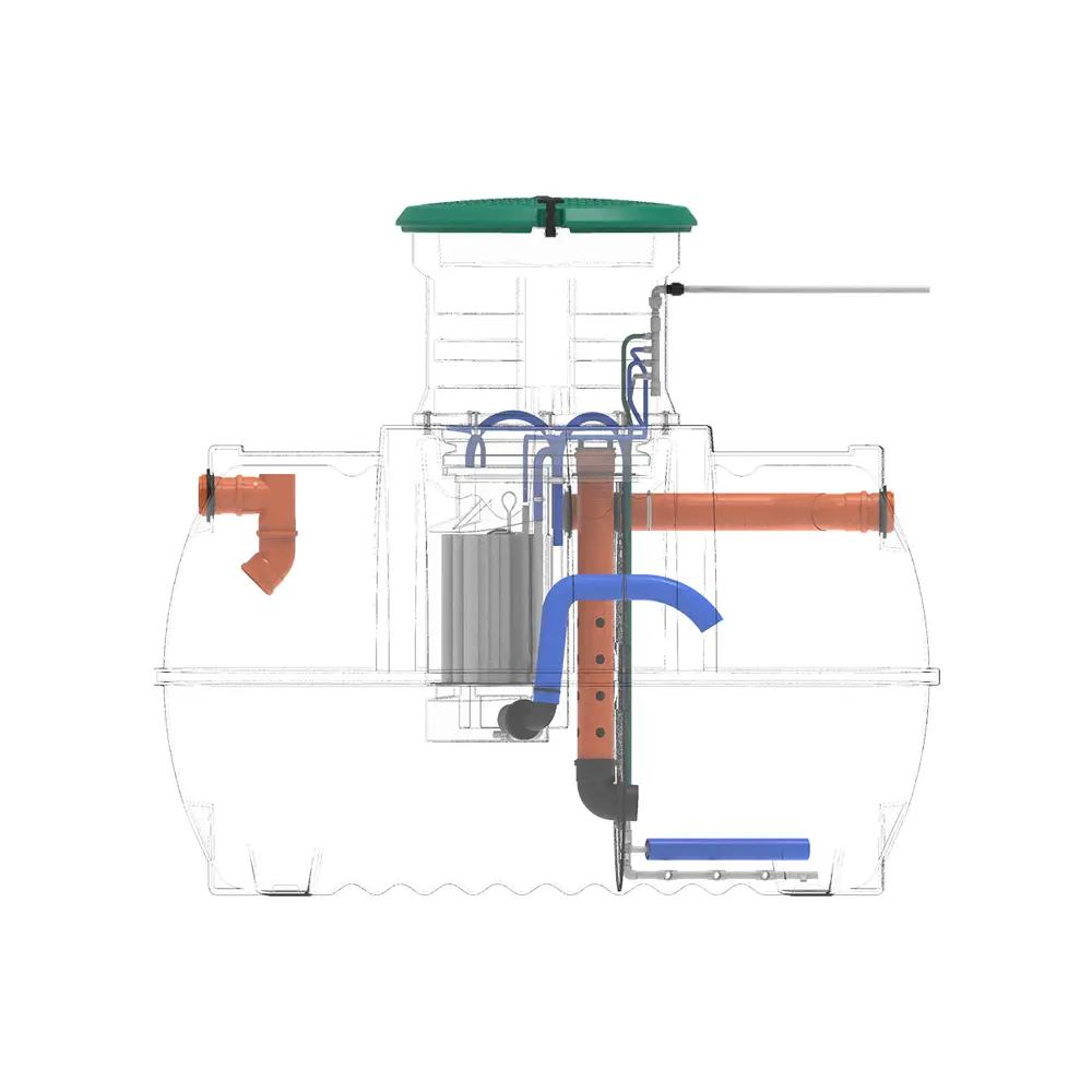 Станция биологической очистки четрыхкамерная Rostok Ground 6 2800 литров 1200 л/сутки STLM-2190724 - Вид №11