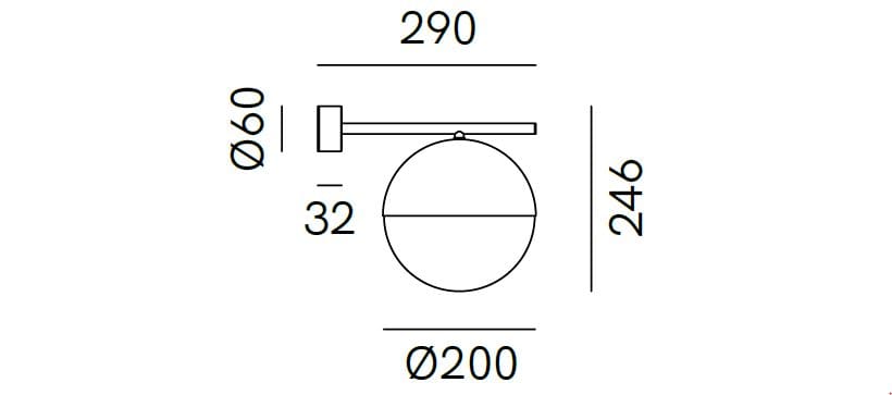 Латунная светодиодная наружная настенная лампа Il Fanale сфера ARCH-00104005 - Вид №4
