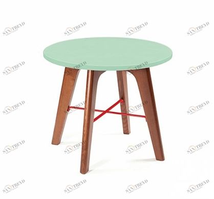 Mambo Unlimited Ideas Круглый деревянный журнальный столик Flex sun-id-1385225