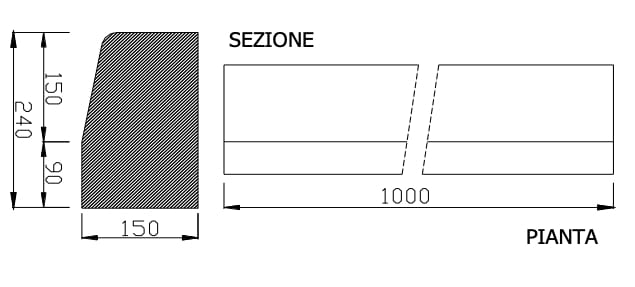 Бордюр дороги Gallotta CORDOLO SVASATO 12/15x25x100 ARCH-00091070 - Вид №2