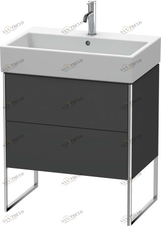 XS447404949 Тумбочка напольная XSquare #XS4474 684 x 460 мм Графит матовый, декор Duravit