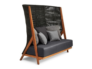 3-местный диван с высокой спинкой из тикового дерева