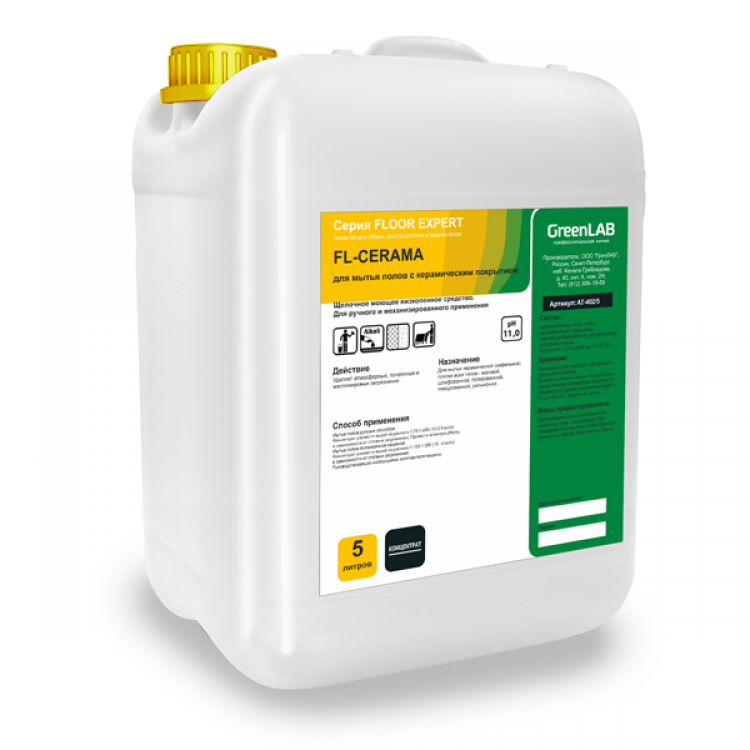 FL-062/5 GreenLAB FL - CERAMA, 5 л. для мытья полов с керамическим покрытием 