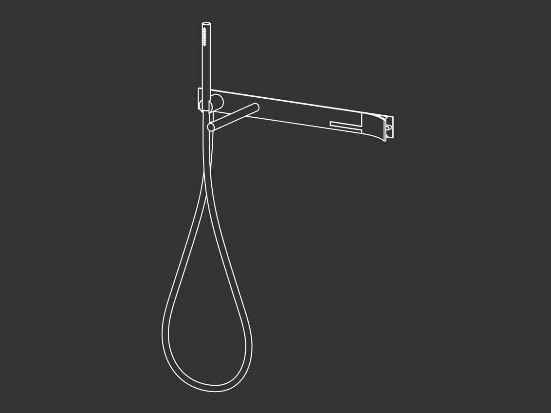 Настенный смеситель для ванны из нержавеющей стали с ручным душем CEADESIGN CUT PLUS ARCH-00036272 - Вид №1