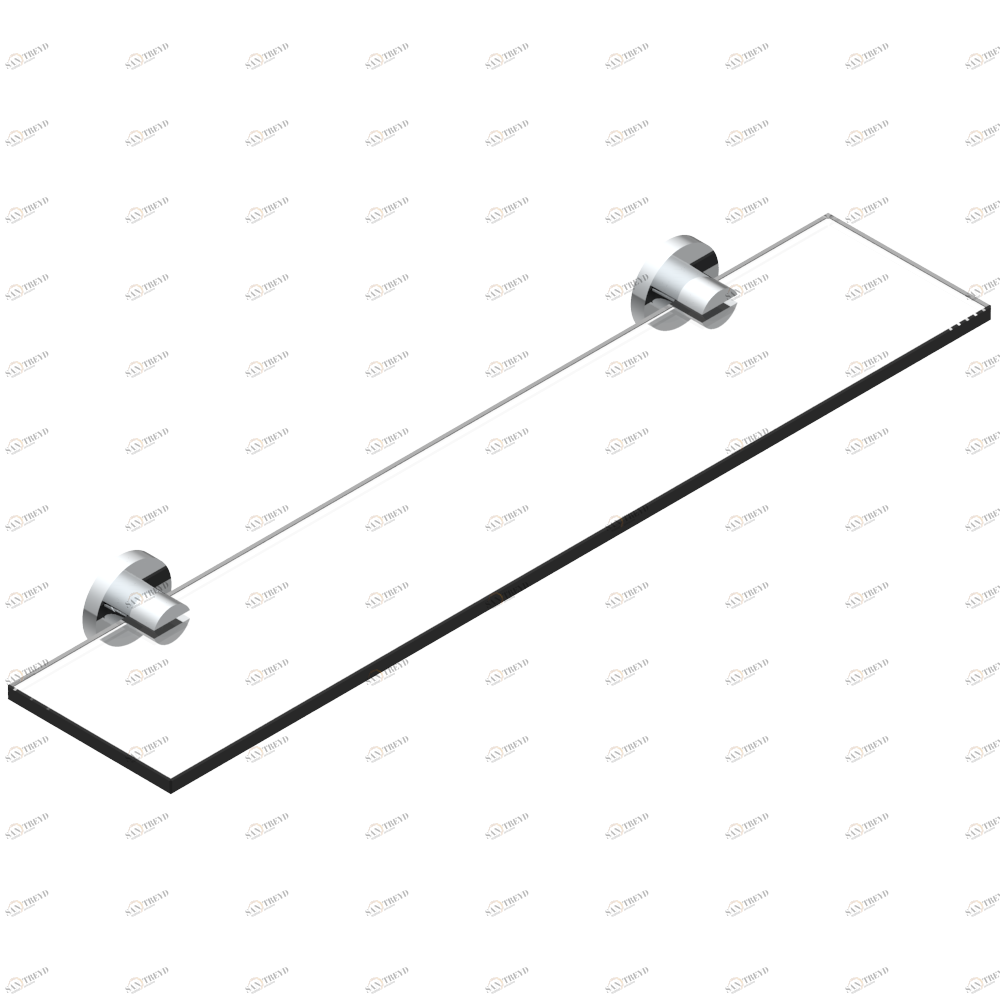G3W-564 Полка стеклянная 60 cм с кронштейнами Thg-paris Montaigne marbre blanc Vénus с рукоятками Хром G3W-564 CAT.A