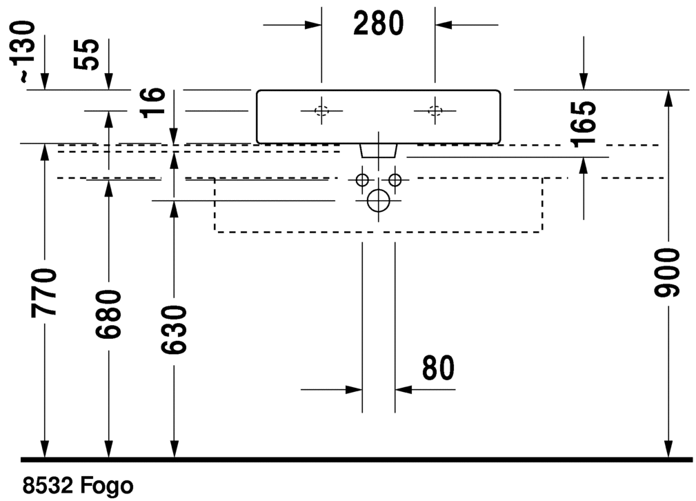 0454600027 Подвесная раковина настенная овальная Duravit Vero - Вид №2