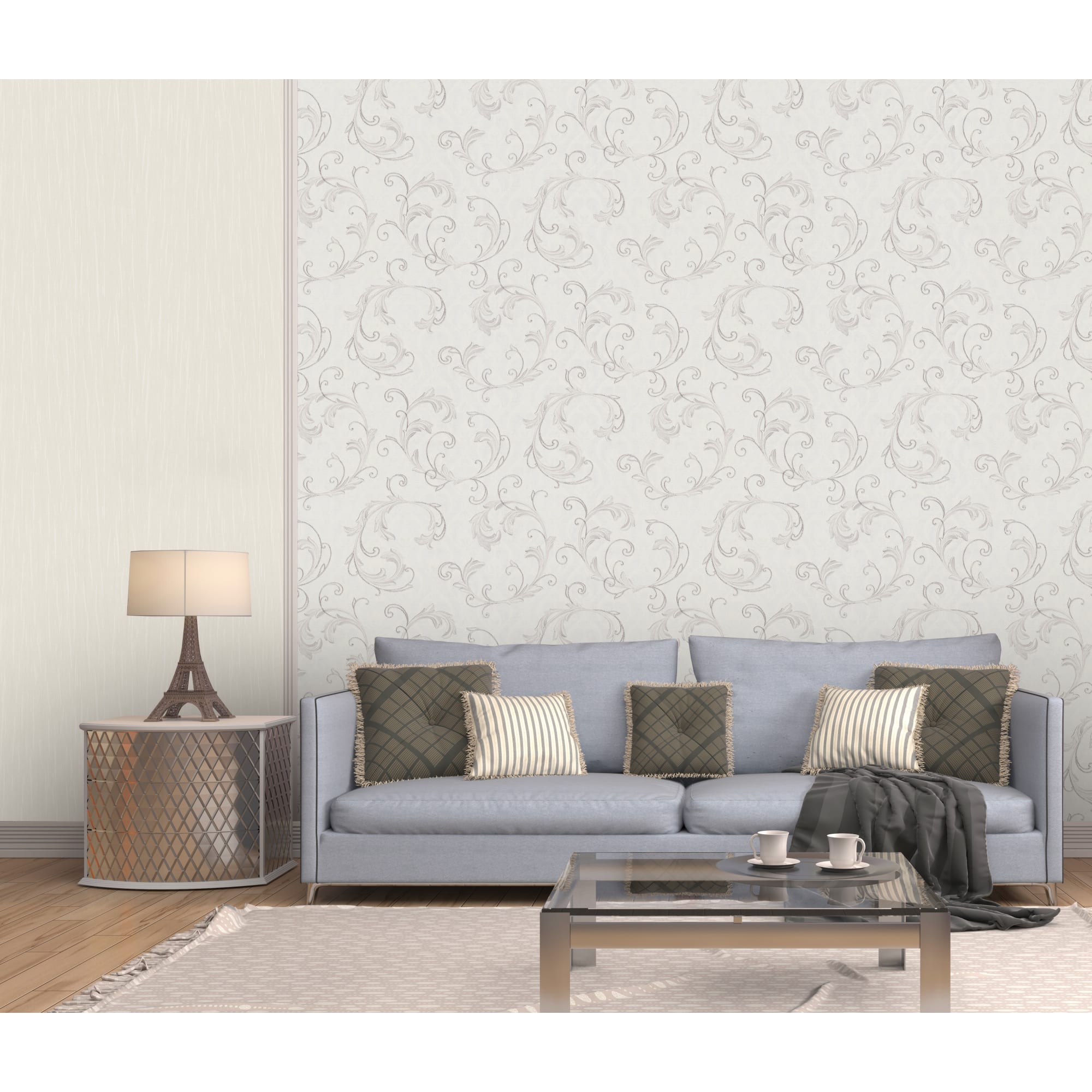 82105938 Обои MW 159018-10, на флизелиновой основе, цвет белый, 1.06х10 м Mone Santreyd  - Вид №2