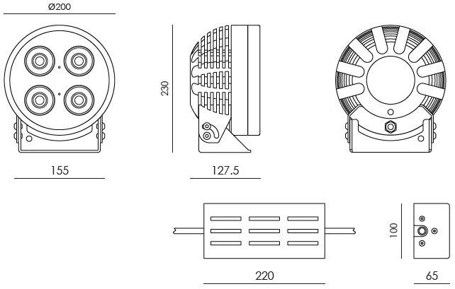 NEXO LUCE Регулируемый светодиодный проектор для улицы Projector nexo luce 2626 - Вид №2