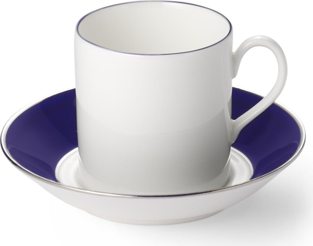 75956 Dibbern Чашка для эспрессо цилиндр.с блюдцем Dibbern "Королевский кобальт,платиновая линия" 100мл Фарфор костяной 