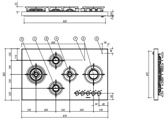 Barazza Газовая встраиваемая стеклокерамическая плита Mizu kasai 1pkm90n - Вид №7