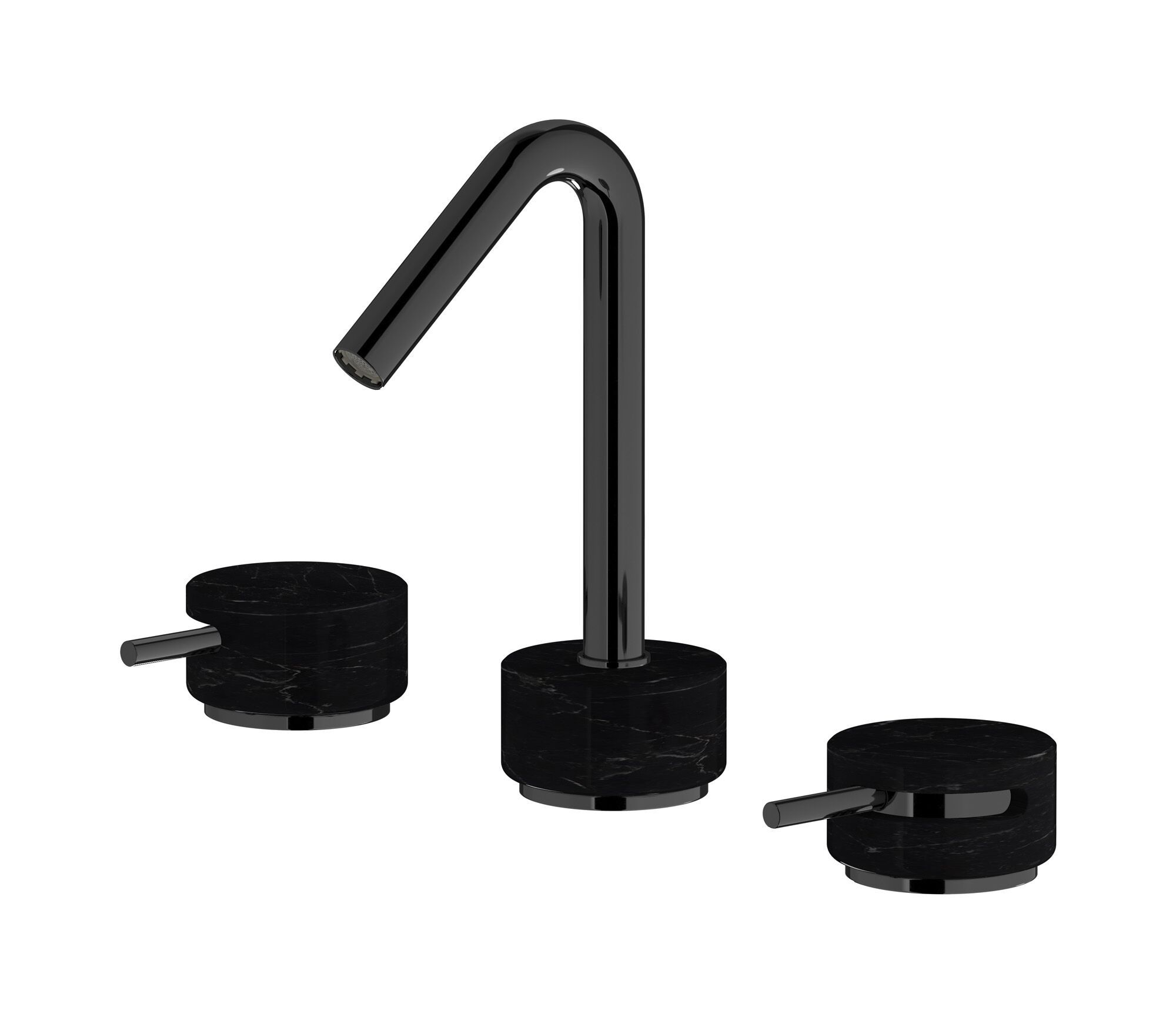 Смеситель для раковины с 3 отверстиями для мраморной столешницы с автоматическим сливом IB мрамор + мрамор Elle ARCH-00040657 - Вид №3