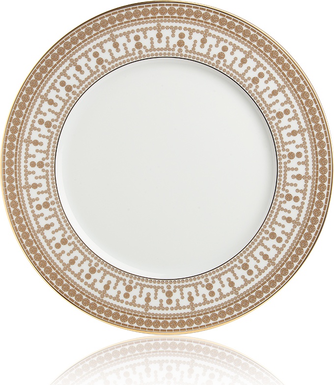 10586070 Haviland Тарелка обеденная 28см "Тиара, широкий кант" (белый, золотой декор) Фарфор 
