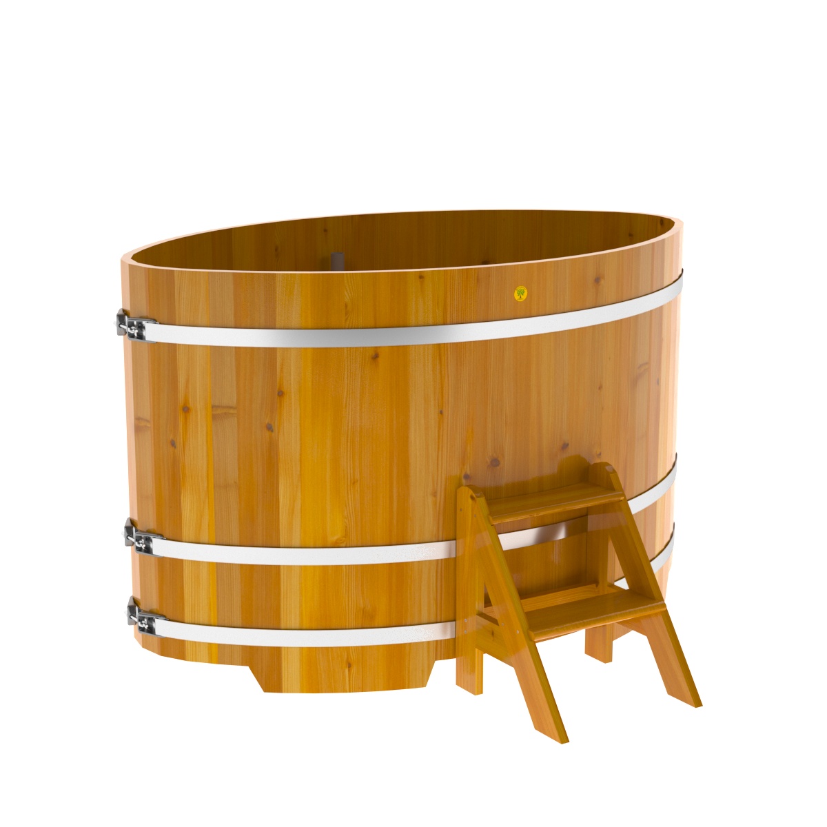 2288 Купель овальная из лиственницы Рустик 1,08х1,75х1,1 натуральная Alyarus  - Вид №1