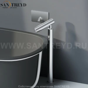 Agape SQUARE Смеситель для ванны хромированный матовый ARUB0961LSP