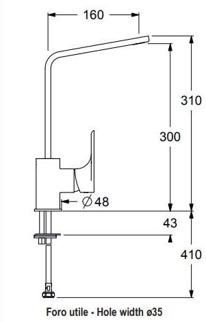 GUGLIELMI Кухонный смеситель, однорычажный, с поворотным изливом Walser Fgwl88104 - Вид №2