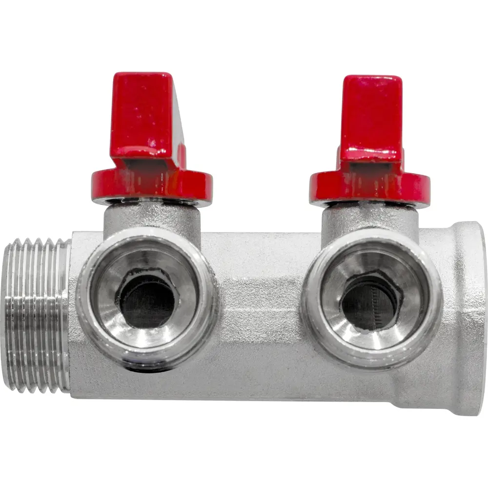Коллектор с кранами MPF на 2 выхода 3/4"x1/2" наружная резьба 87886410 STLM-2089899  - Вид №4
