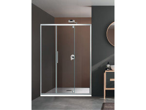 Хрустальная нишевая душевая кабина с поворотной дверью