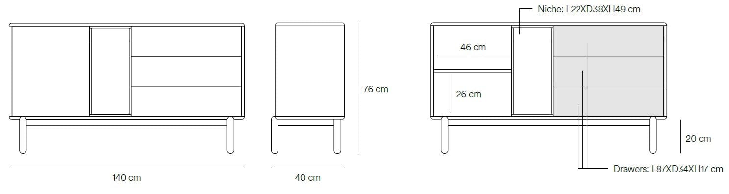 Шкаф из МДФ с распашными дверцами и ящиками TEULAT Corvo ARCH-00138554 - Вид №39