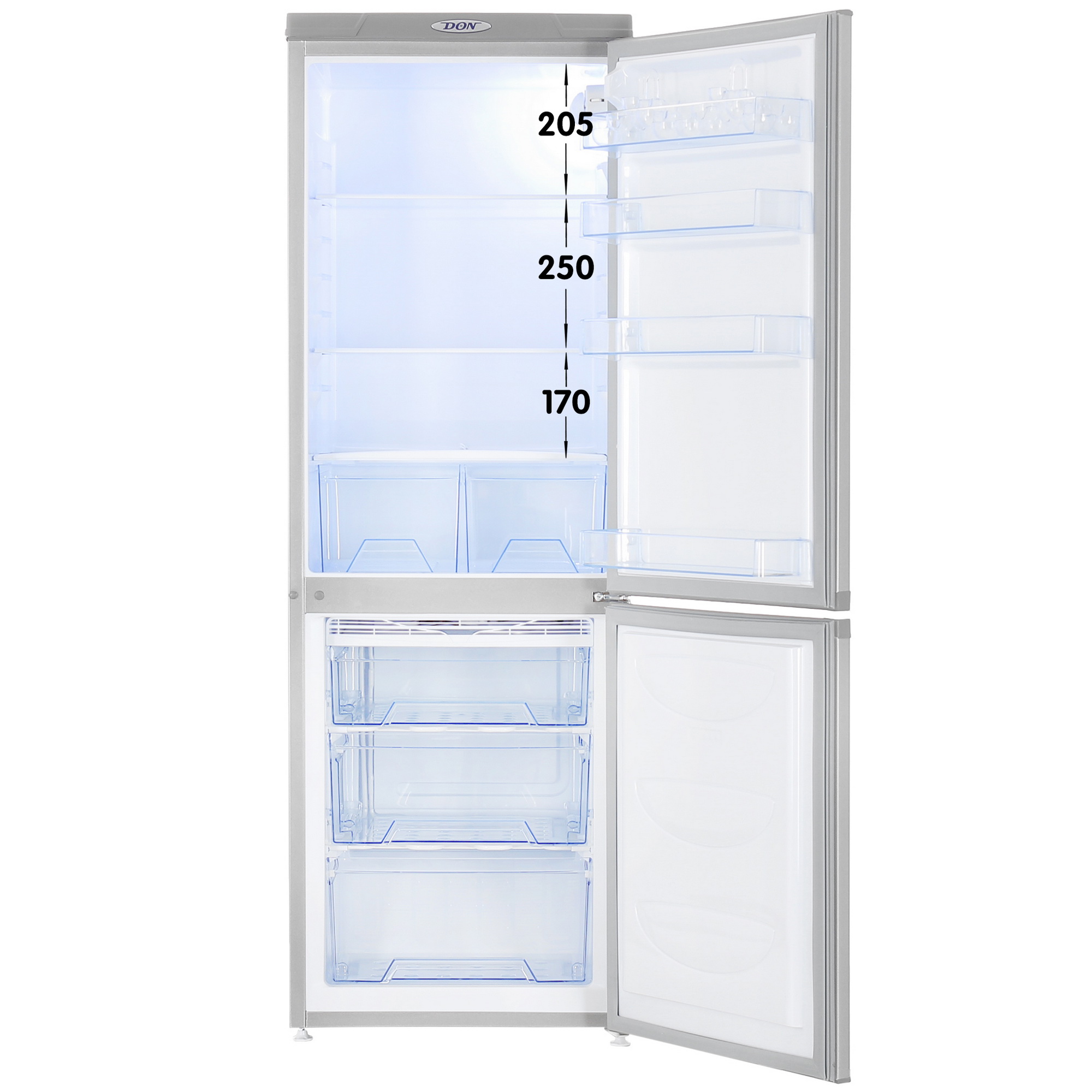 1330096 Холодильник с морозильником   DON R-290 MI серебристый STDN-0010723 - Вид №1