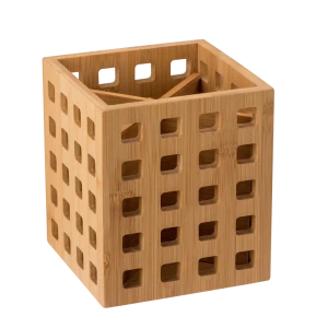 Подставка для приборов 12x12x14 см приборов бамбук цвет бежевый