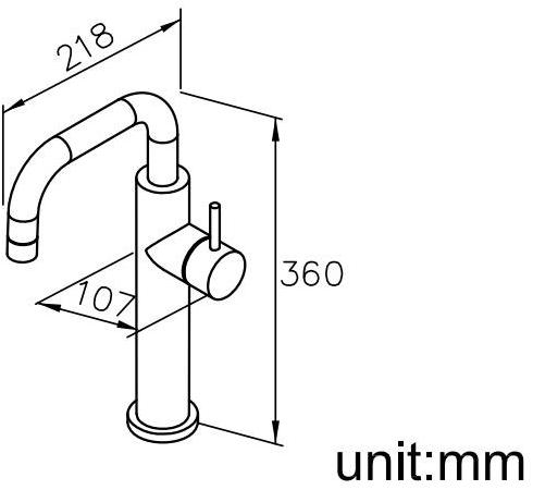 JUSTIME Смеситель для раковины на столешнице из нержавеющей стали Still one 6770-90-81s1 - Вид №1