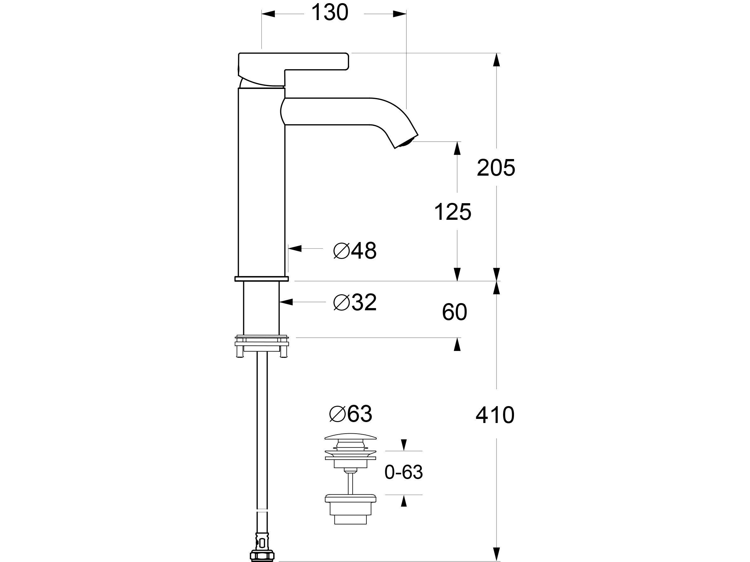 Однорычажный смеситель для раковины GUGLIELMI RUBINETTERIE Rialto ARCH-00130273 - Вид №3