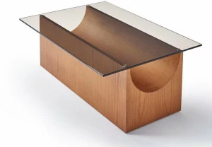 Sancal Прямоугольный журнальный столик из дерева и стекла Vestige