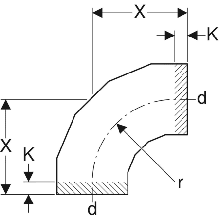 371.015.16.1 Отвод сегментный Geberit PE Geberit  - Вид №18