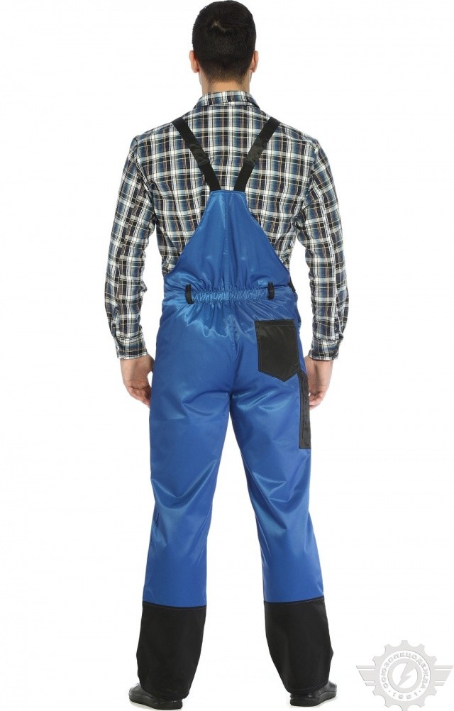 61474 Полукомбинезон "Мастер" василек-черный  Летняя спецодежда  размер 52-54/182-188  - Вид №3