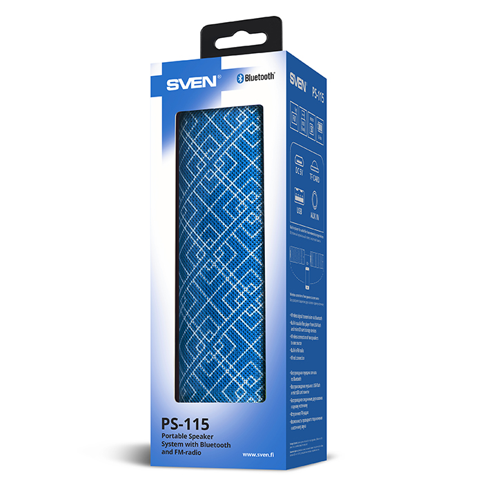 SV-018610 ps-115, синий, акустическая система (2.0, мощность 2x5 вт (rms), bluetooth, fm, usb, microsd, встроенный аккумулятор) Sven Santreyd  - Вид №8