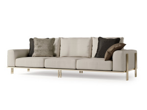 3-местный кожаный модульный диван