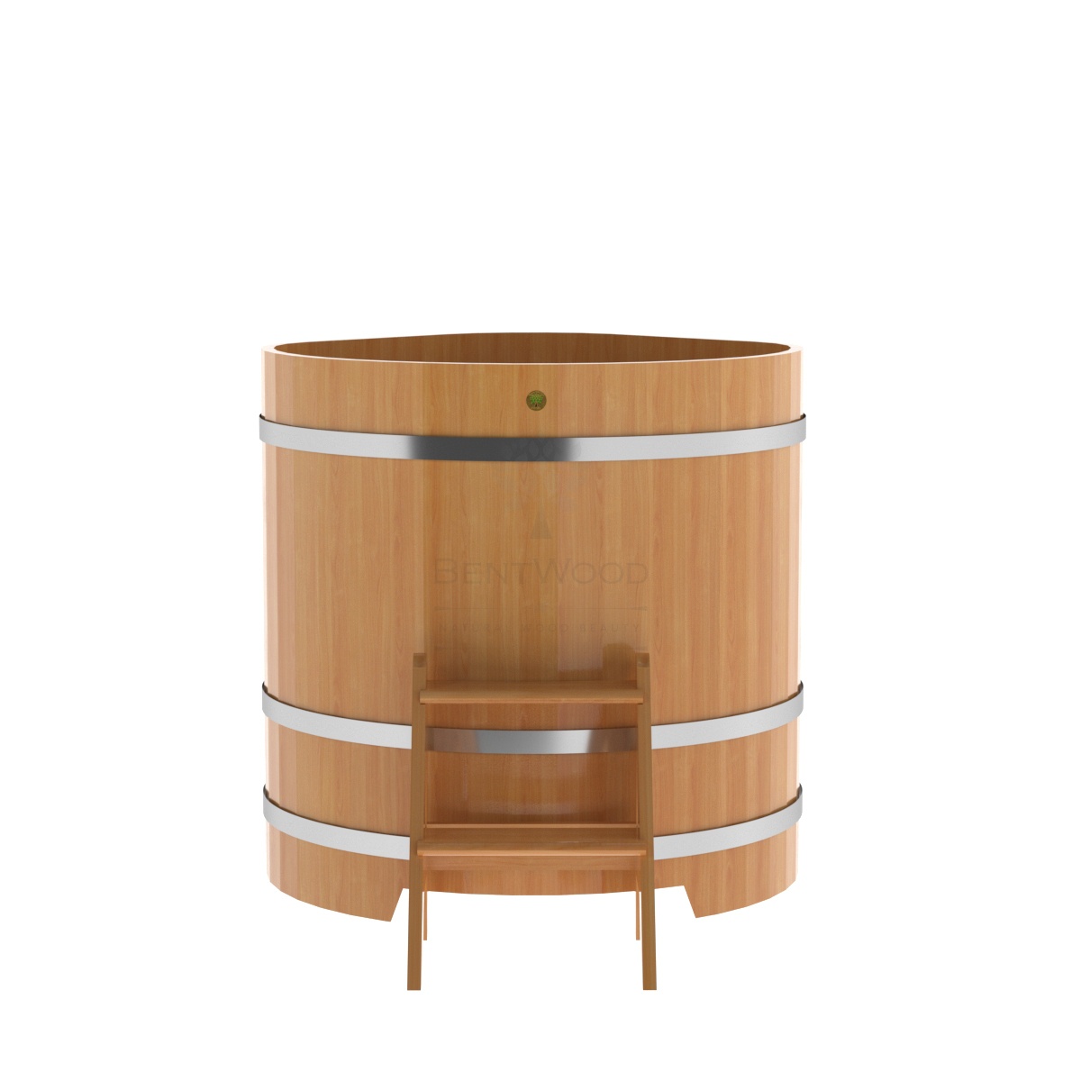 1223 Купель угловая из лиственницы 1,03х1,03х1,1 натуральная премиум Alyarus  - Вид №3