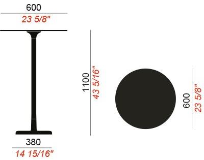 COLOS Круглый высокий стол из окрашенного металла и столешница из hpl Alfiere sun-id-1414388 - Вид №3