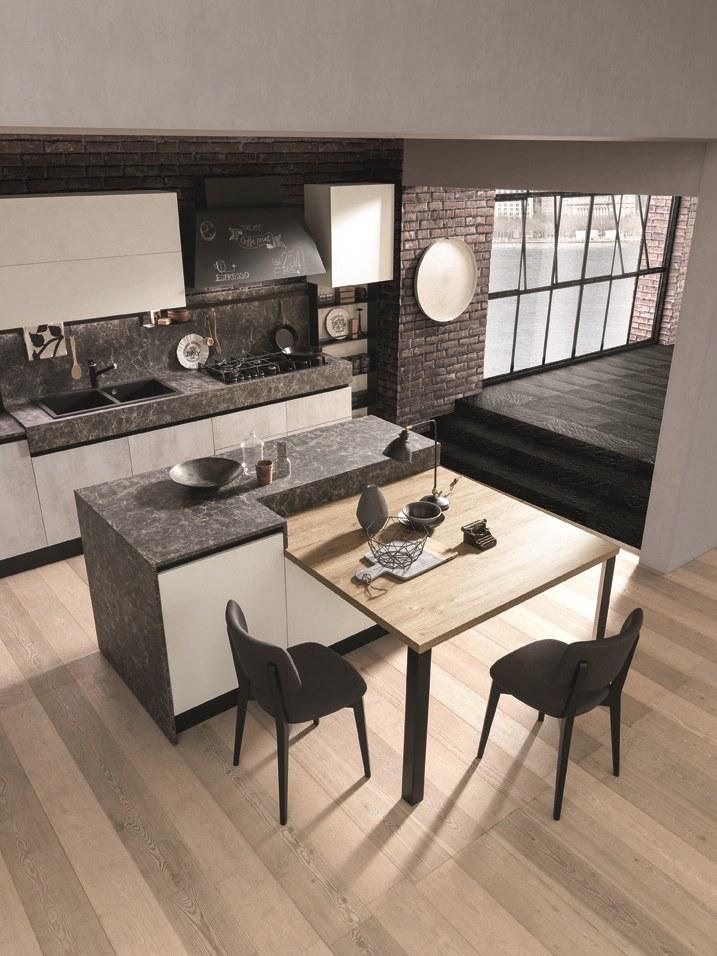 Febal Casa Модульная кухня из меламина с островом sun-id-1433505 - Вид №2