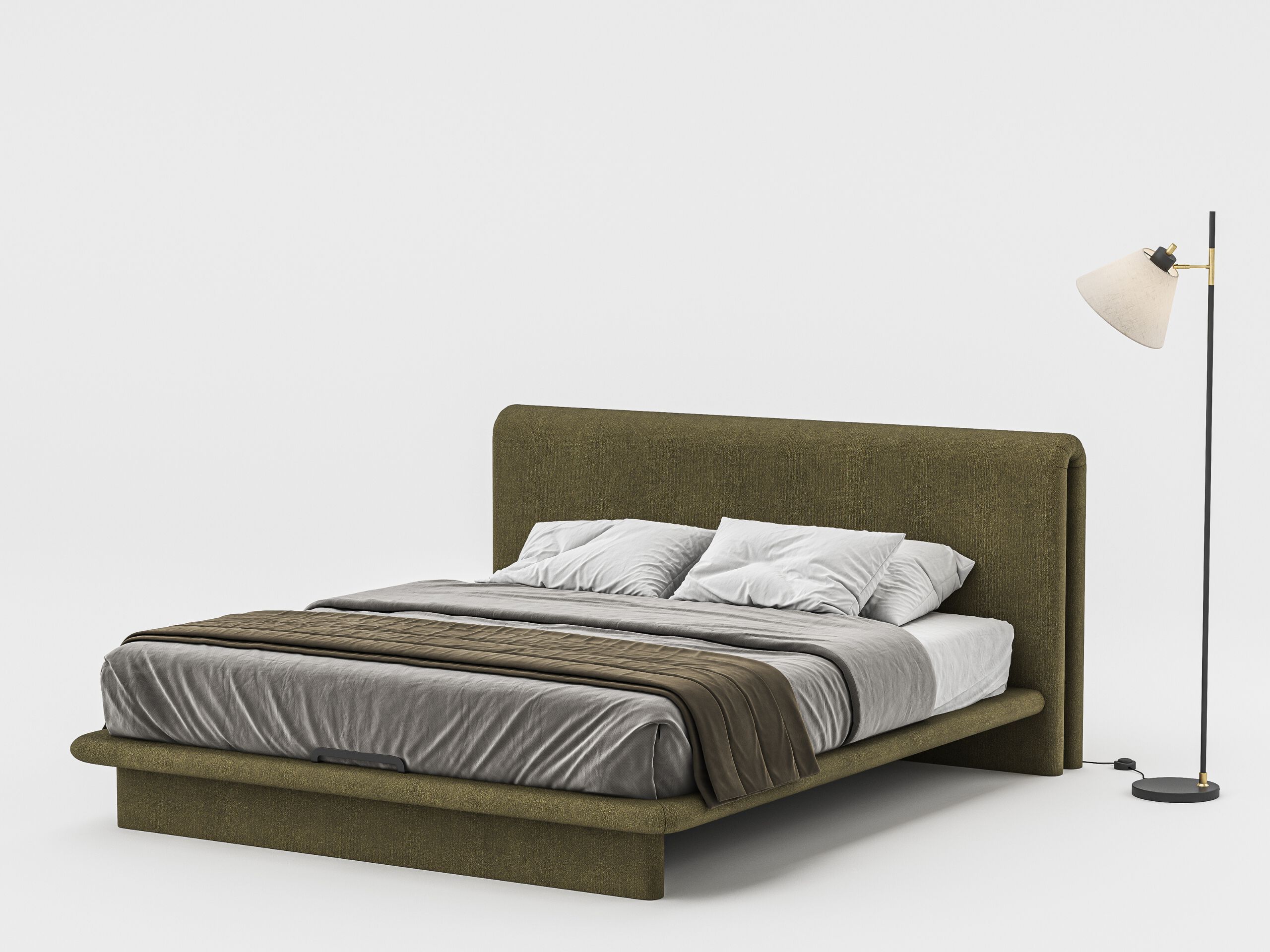 Двуспальная кровать с мягким изголовьем Woodsoft NOLA ARCH-00016092