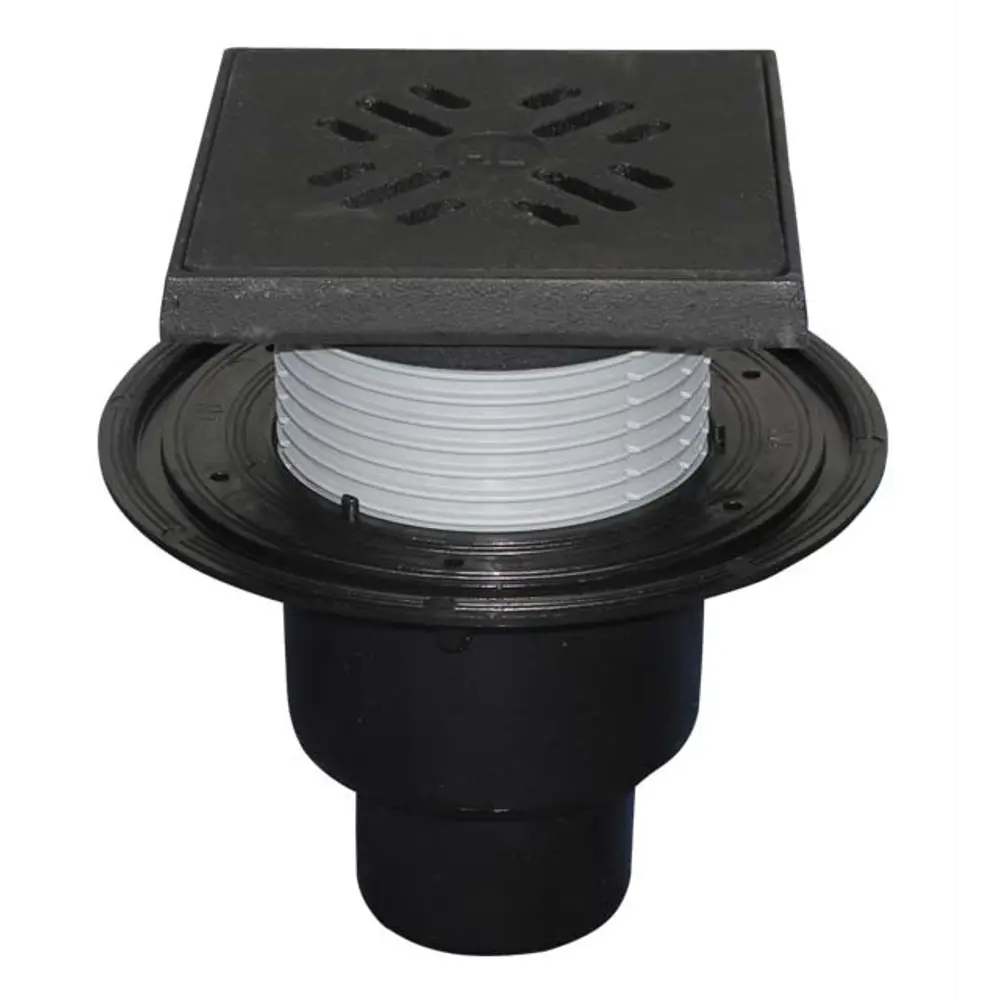 Душевой трап HL с сухим затвором 150x150 мм - регулируемая высота, чугунная решетка 82485800 STLM-0028217 - Вид №5