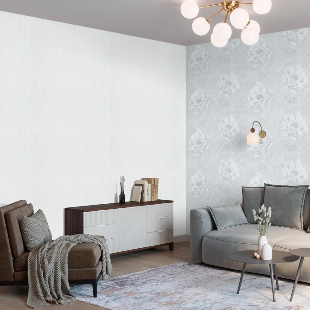 Обои флизелиновые Palitra Life Valencia белые 1.06 м PL72256-11 89373844 STLM-2143648 - Вид №4