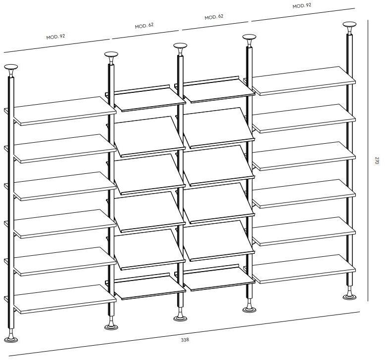 Casamania & Horm Модульный книжный шкаф с потолочным или настенным креплением sun-id-1437647 - Вид №8