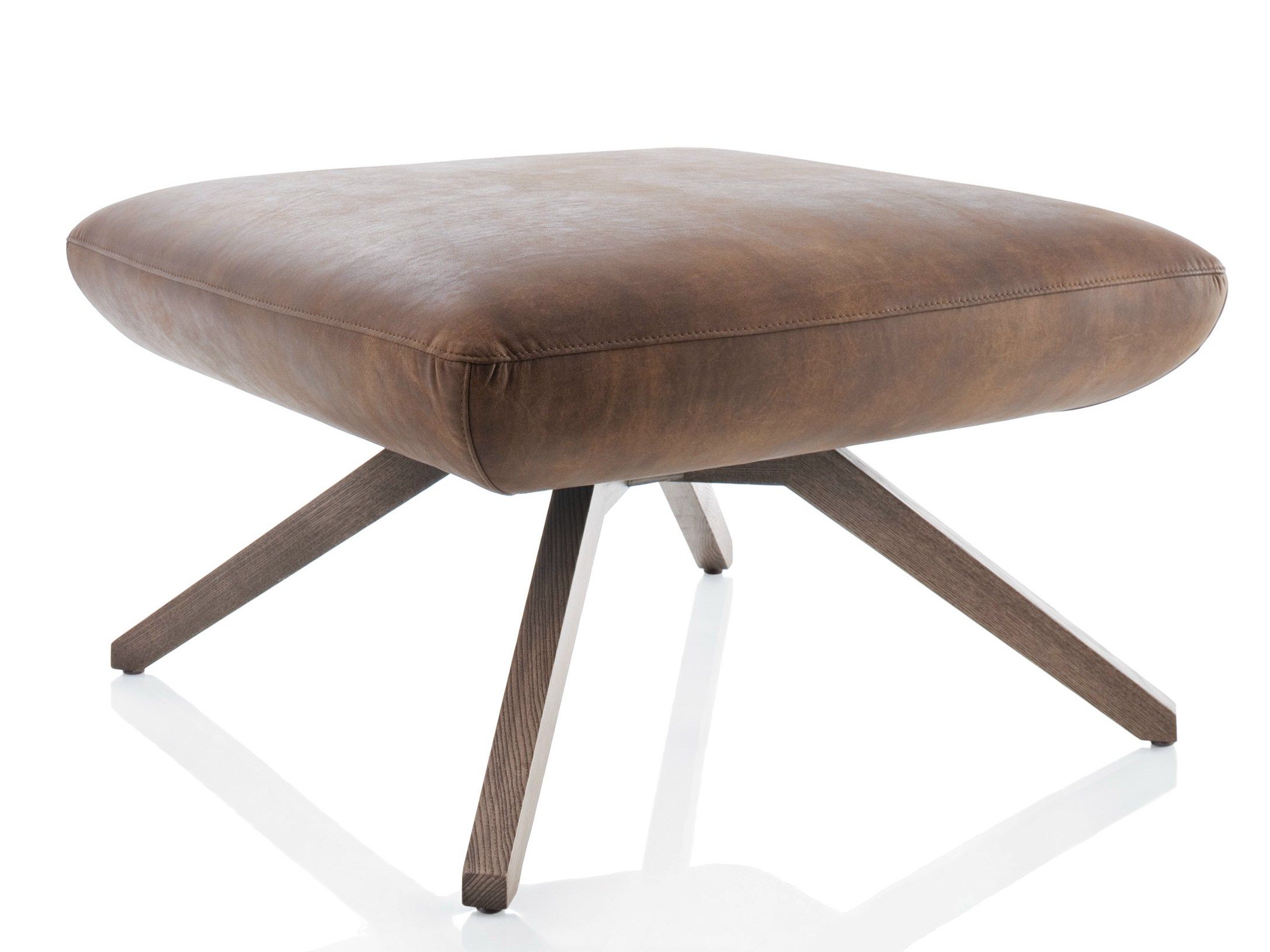 Кожаный пуф с пепельной основой ALMA DESIGN X Pouf ARCH-00002313