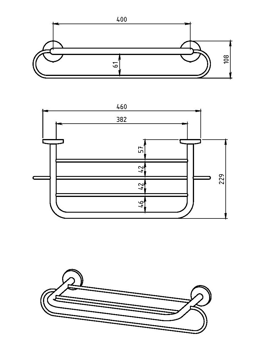 Полка для полотенец Novaservis Metalia 1 6145.0 хром 61450 - Вид №1