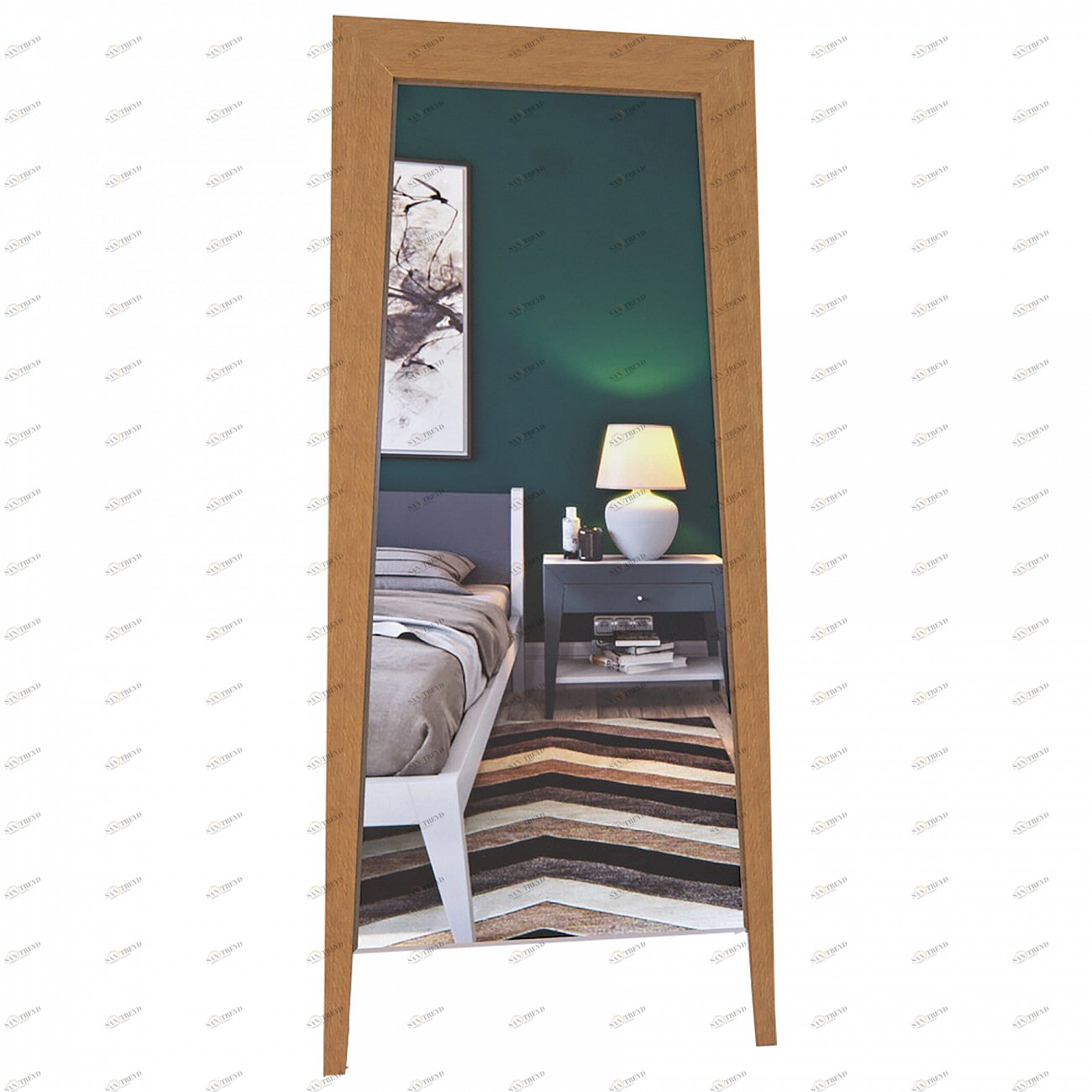 Зеркало напольное в полный рост деревянное Ego дуб BRAGIN DESIGN ДИЗАЙНЕРСКИЕ 256483 Коричневый 
