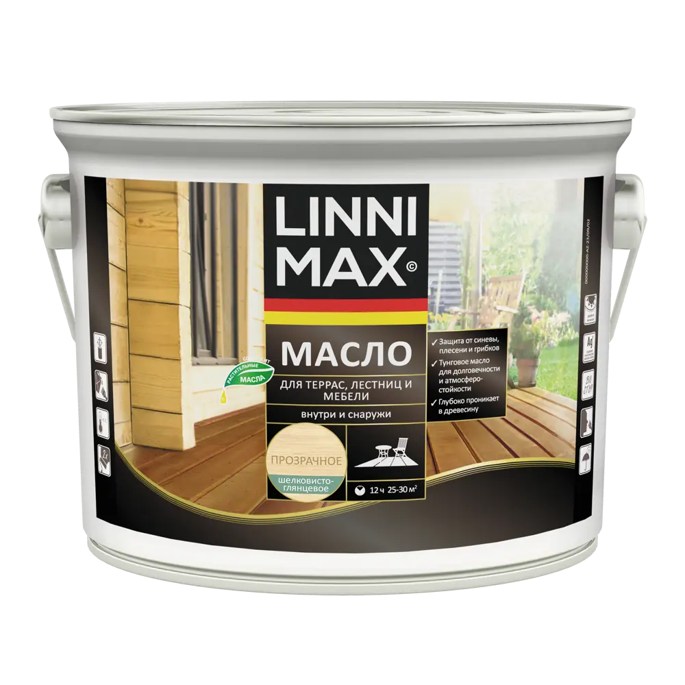 Прозрачное масло LINNIMAX для защиты деревянных поверхностей 2.5 л 89379754 STLM-1383082 - Вид №1