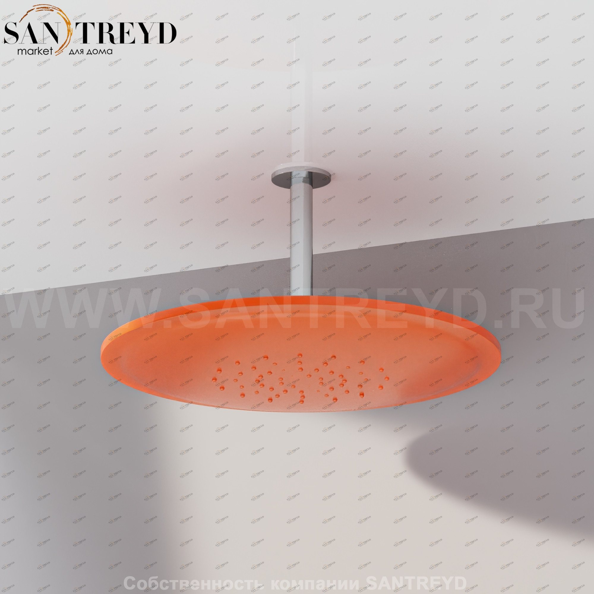 Agape KAA Душевая лейка из неаллергенного силиконового каучука CRUB0913AR KAA с шарнирным соединением оранжевая CRUB0913AR