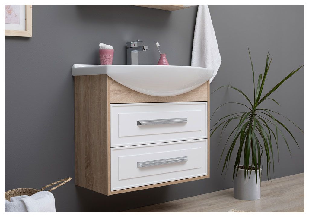 Тумба с раковиной Aquanet Остин 75 дуб сонома/белый 0020090900175447 - Вид №7