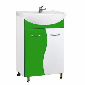 Тумба Эрика 550 зеленый 104070 с раков. ERICA ERI55 1 отв. белый (S-UM-ERI55/1/2) 019401