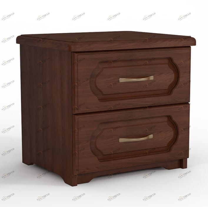Маленькая прикроватная тумбочка деревянная с 2 ящиками №1 DREAMLINE  173597 Коричневый 