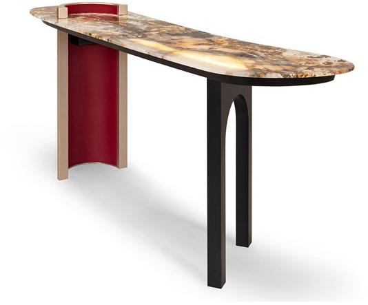 Greenapple Овальная консоль из гранита и дерева Perfect raw G702343  - Вид №1