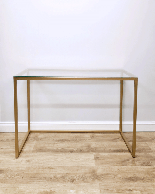 Письменный стол стеклянный с золотым основанием 120 см FOR MISS  263960 Золото  - Вид №4